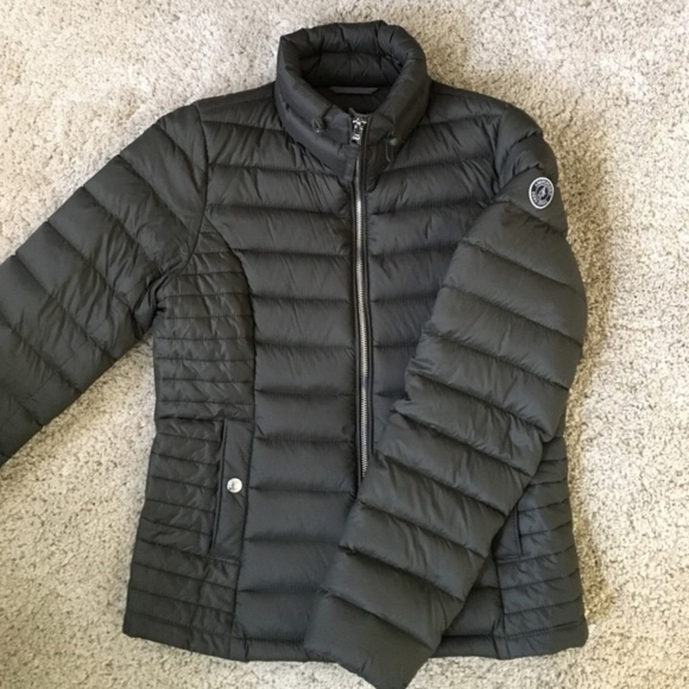 Abercrombie and Fitch Grey Down Puffer Jacket